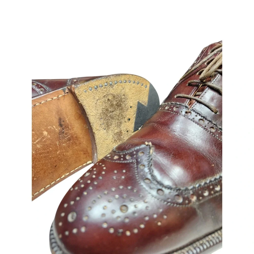 Vintage Barker Brown Leather Wingtip Oxford Shoes Brogue  Classic Heritage 10.5